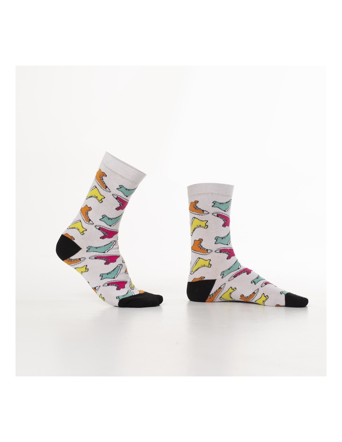 White women\'s socks with colorful shoes SD13 - Online store - Boutique